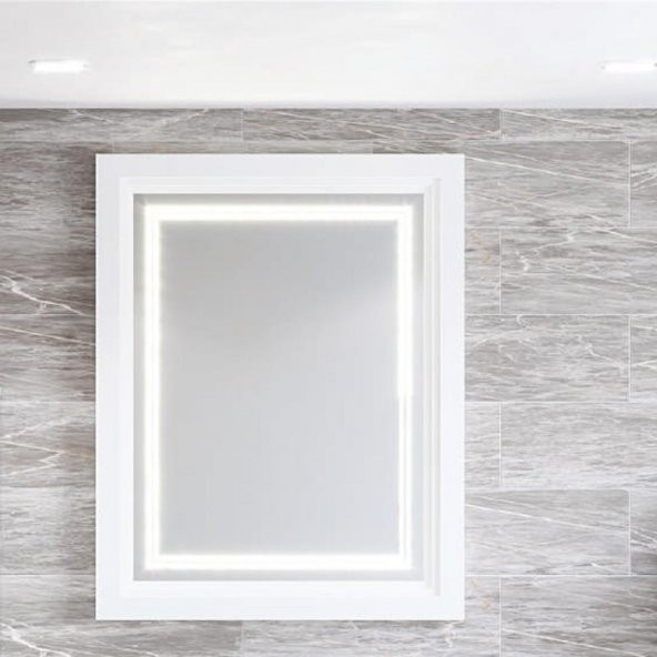 Denko Helena 100 cm MDF Beyaz Banyo Dolabı Aynalı Üst Modülü ürün görseli 1