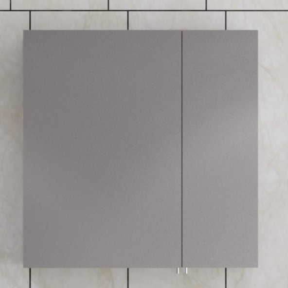 Denko Royal 90cm MDF Antrasit Gri Banyo Dolabı Aynalı Üst Modül ürün görseli 1