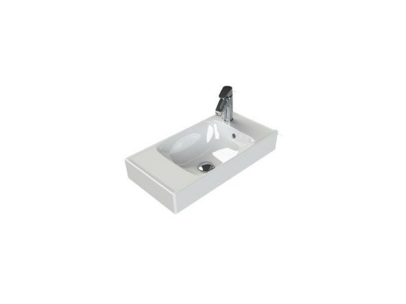 Turkuaz Cerastyle Sharp Etajer Uyumlu Damlalıklı Lavabo 60x30 cm ürün görseli 1