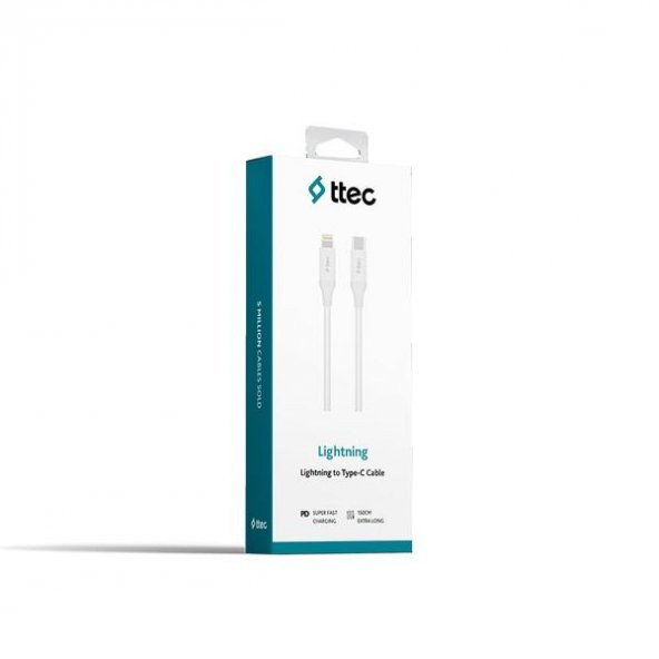 Ttec 2DK40B Usb-c - Lightning Hızlı Şarj Kablosu 150 cm Beyaz - Resim 2