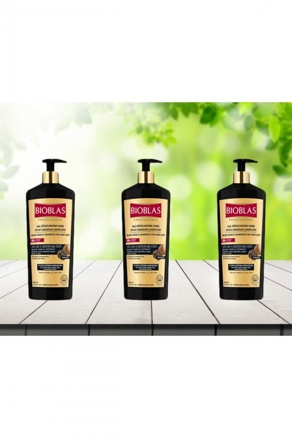 Bioblas Bioblas Saç Dökülmesine Karşı Siyah Sarımsak Şampuanı 1000 ml * 3 adet ürün görseli 1