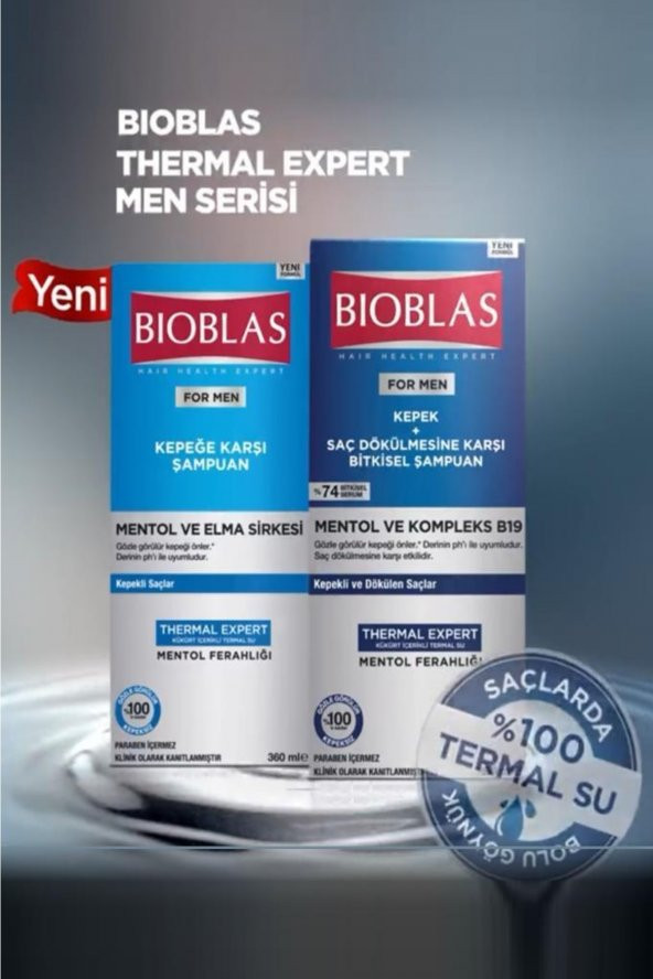 Bioblas Bioblas For Men Erkek Mentol&elma Sirkesi Ve Kompleks B19 Şampuan 360 Ml X 2 Adet ürün görseli 1