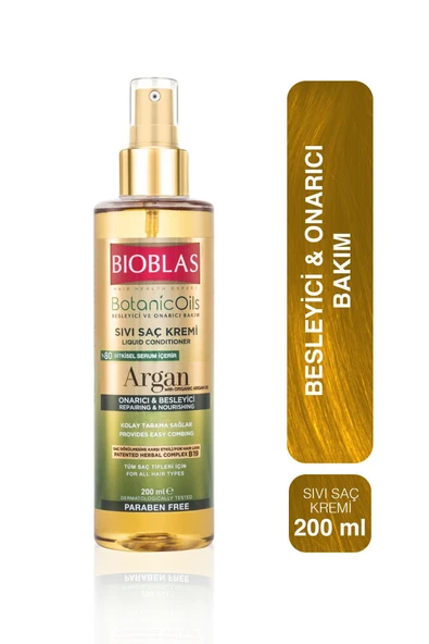 Bioblas Bioblas Botanic Oils Argan Yağlı Sıvı Saç Kremi 200 Ml Onarıcı Bakım Kremi ürün görseli 1