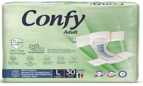 Confy Adult Yetişkin Bez Straıght Large Jumbo 30 lu ürün görseli 1