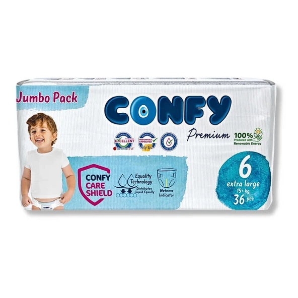 Confy Premium 6 Numara Bebek Bezi Extralarge +15 KG 36 Adet ürün görseli 1