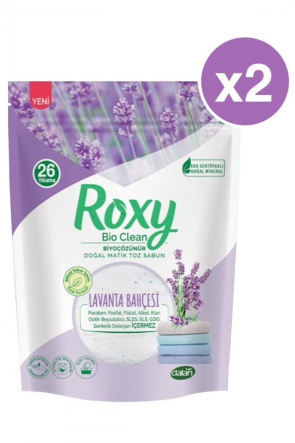 Roxy Bio Clean Lavanta Bahçesi Toz Sabun 800 Gr (26 Yıkama) X 2 Adet ürün görseli 1