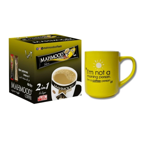 Mahmood Coffee  2 si 1 Arada Hazır Kahve  48 Adet ve  Kupa Bardak ürün görseli 1