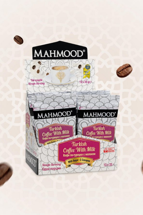 Mahmoood Sütlü Şekerli Hazır Türk Kahvesi 12 Adet X 25 gr ürün görseli 1