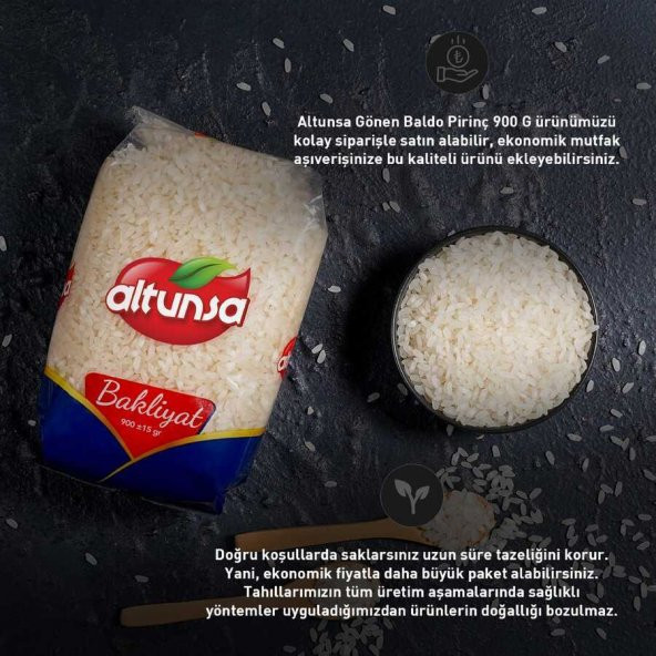 Altunsa Gönen Baldo Pirinç 900 G - Resim 3