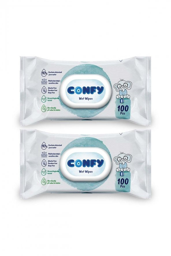 Confy Premium Islak Mendil Soft Care 100 Adet X 2 Paket ürün görseli 1