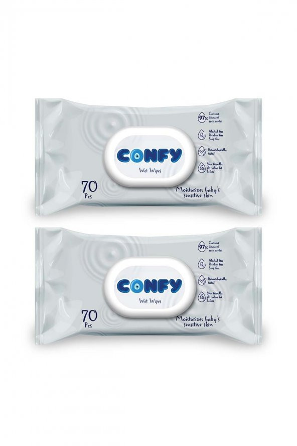 Confy Premium Sensitive Islak Mendil 70 Adet (2 Adet) ürün görseli 1