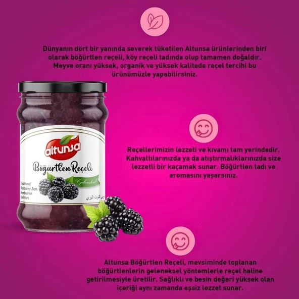 Altunsa Böğürtlen Reçeli 380 Gr - Resim 4