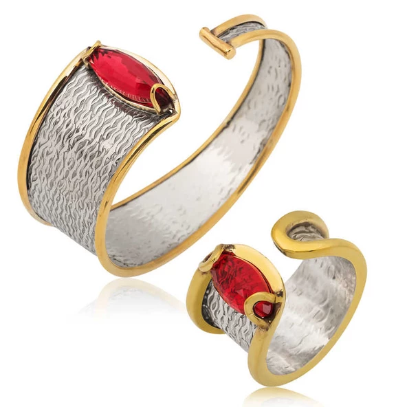 Gümüş Bileklik ve Yüzük Set SL2896 ürün görseli 1