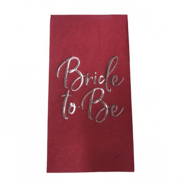 Rose Gold Yaldızlı Kırmızı Bride To Be Peçete 16 lı ürün görseli 1