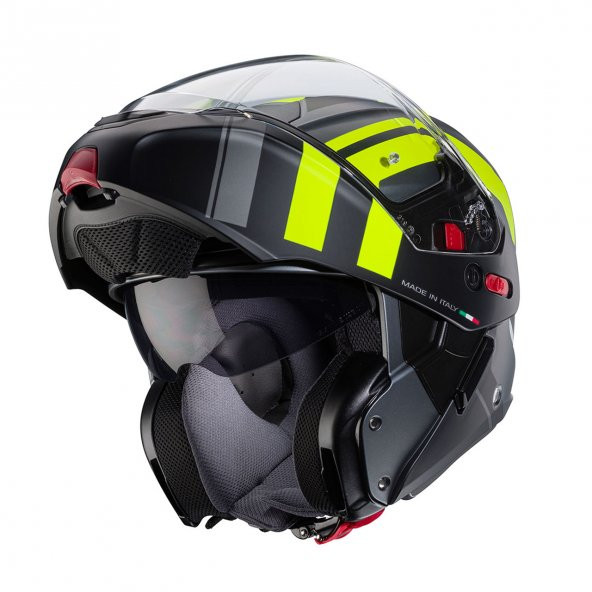 Caberg Horus X Çeneden Açılır Kask S (ECE 22.06) (Mat Siyah-Fluo Sarı) ürün görseli 1