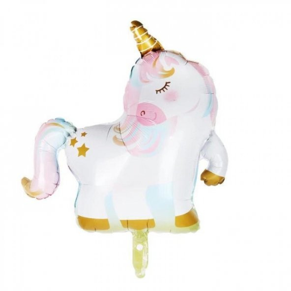 Unicorn Gold Boynuzlu Folyo Balon 75x72 cm ürün görseli 1