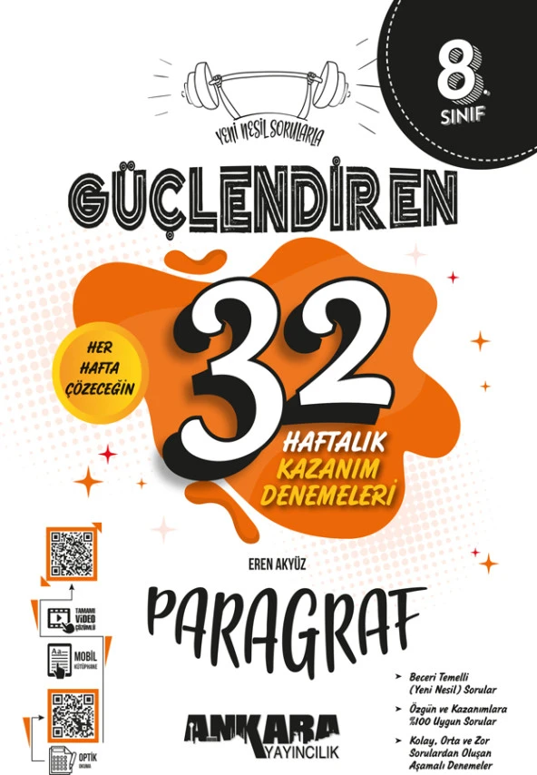 Ankara Yayıncılık  8.Sınıf Güçlendiren  32 Haftalık Paragraf Kazanım Denemeleri ürün görseli 1