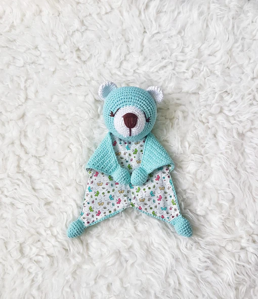 Uykucu Ayıcık Uyku Arkadaşı Amigurumi Organik Oyuncak ürün görseli 1