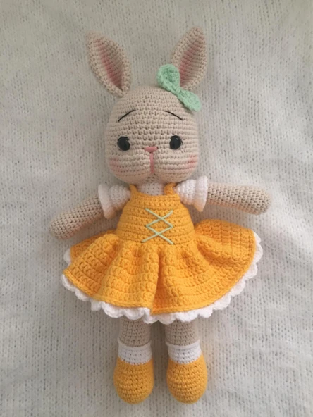 Bayan Tavşan Monami Amigurumi Organik Oyuncak ürün görseli 1