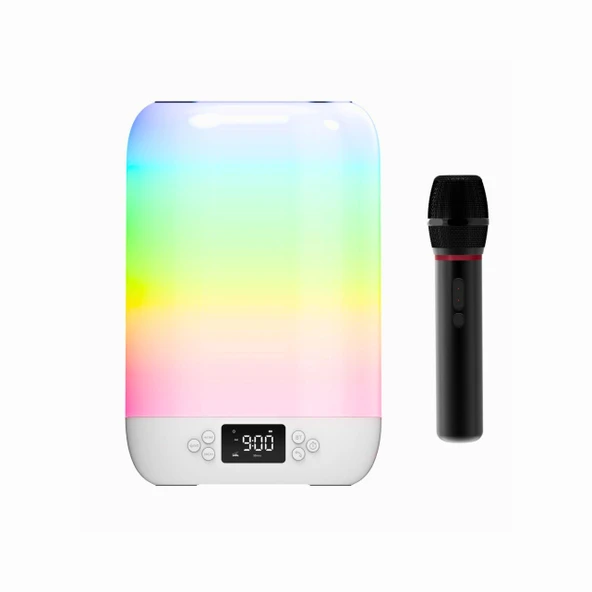Cosmostech DY20K Karaoke Bluetooth Hoparlör, Rgb Işıklı, Alarm Saat, Uyku Mod Özel Sesli,kablosuz Speaker ürün görseli 1