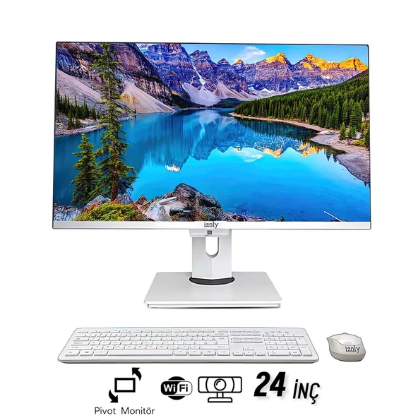 İzoly P502 İ5-10400 8GB 512GB 24" FHD Webcam  Pivot All In One Bilgisayar ürün görseli 1