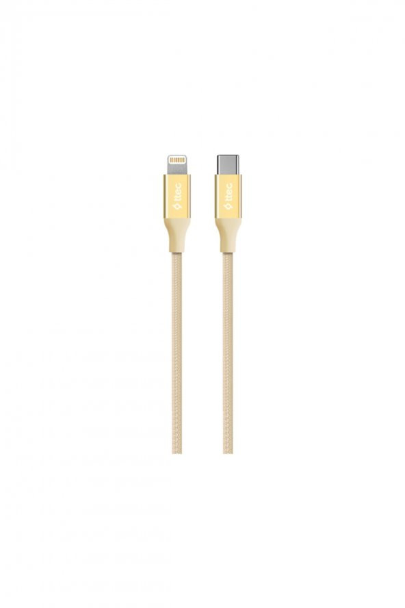 Ttec 2DK41A AlumiCable USB-C - Lightning Hızlı Şarj Kablosu 150 cm Altın ürün görseli 1