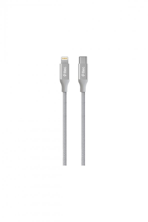 Ttec 2DK41G AlumiCable USB-C - Lightning Hızlı Şarj Kablosu 150 cm Gümüş ürün görseli 1