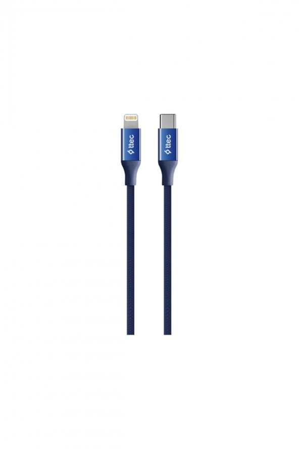 Ttec 2DK41L AlumiCable USB-C - Lightning Hızlı Şarj Kablosu 150 cm Lacivert ürün görseli 1