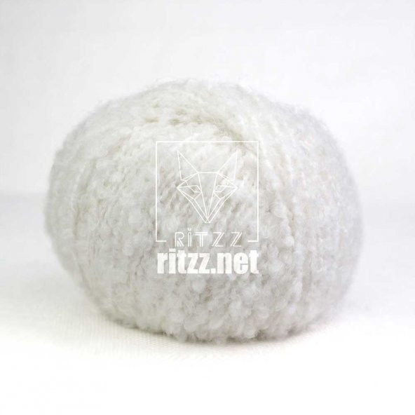 Knit Me Curly Alpaca KC01 Beyaz - Resim 2