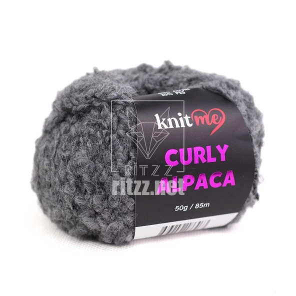 Knit Me Curly Alpaca KC09 Gri ürün görseli 1