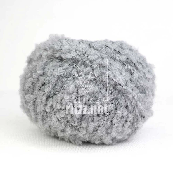 Knit Me Curly Alpaca KC08 Açık Gri - Resim 2