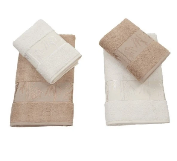 Polo Life 4 Parça Bamboo Hamam Seti (Büyük Boy), Banyo Havlu Takımı-Krem Sütlü Kahve ürün görseli 1