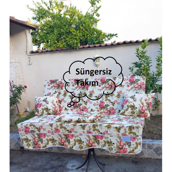 Mandaş Süngersiz Salıncak Minder Kılıfı Seti (Duck)-2 KİŞİLİK-İngiliz Gülü ürün görseli 1
