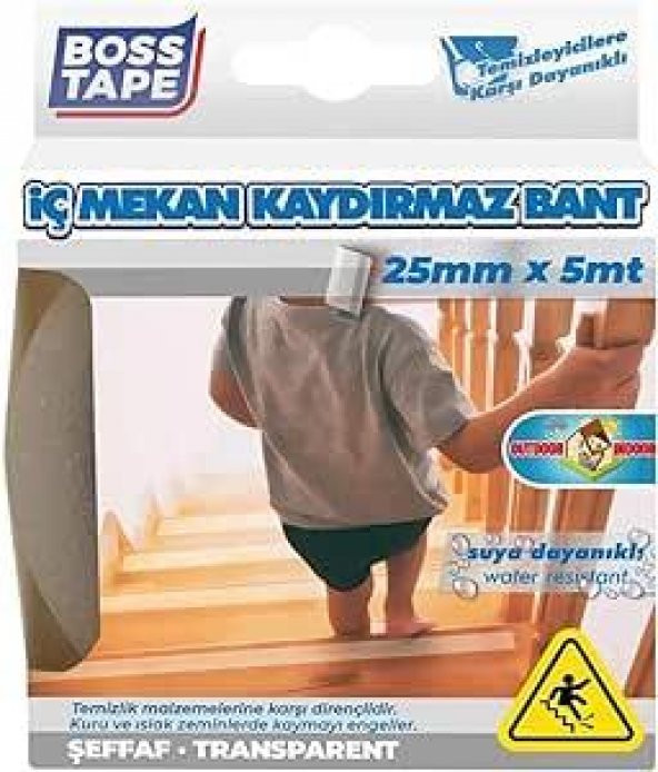 Boss Tape Kaydırmaz Bant Şeffaf 25X5MT ürün görseli 1