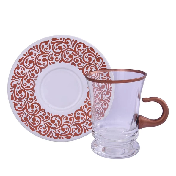 Decorium Çay Takımı Kulplu 12 Parça Blossom Ars 1746 Rose Gold ürün görseli 1