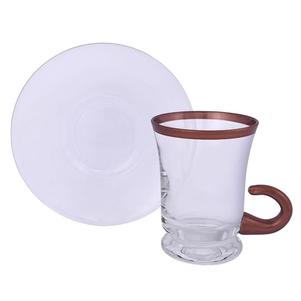 Lıvıano Kulplu Çay Takımı Bellis 12 Parça Rose Gold 01 ürün görseli 1