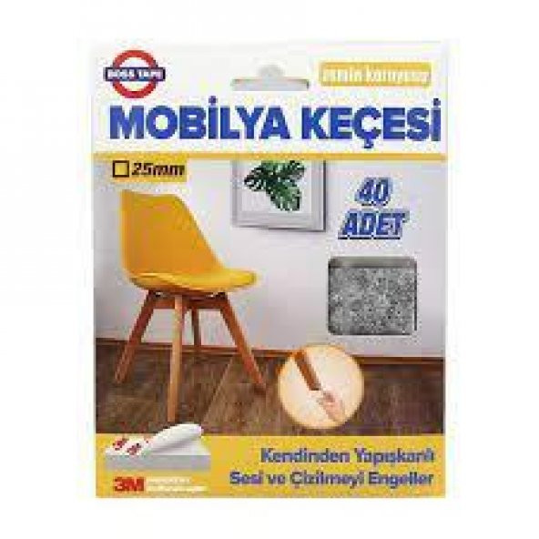 Boss Tape Mobilya Keçesi Kahve 25MM Kare ürün görseli 1
