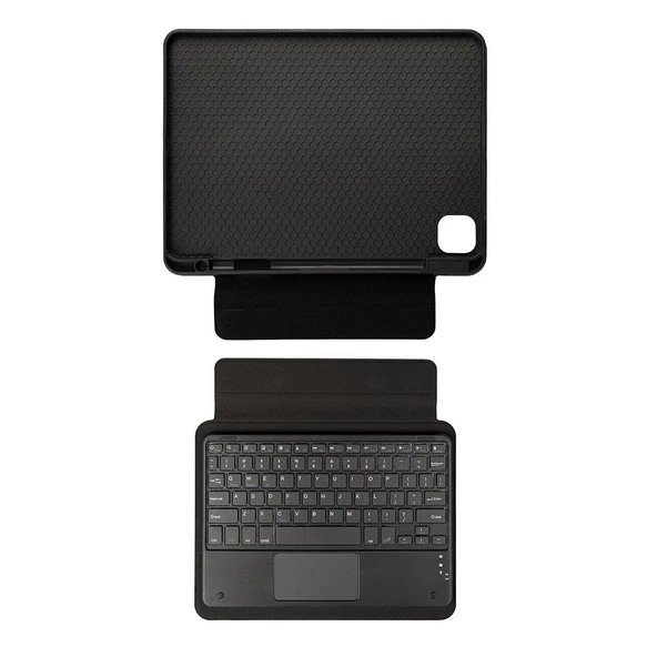 iPad Pro 12.9 2022 M2 Border Keyboard Bluetooh Bağlantılı Standlı Klavyeli Tablet Kılıfı ürün görseli 1