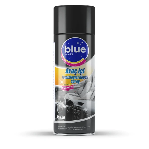 Blue Works Araç İçi Leke Çıkarıcı Koltuk Döşeme Temizleyici Torpido Temizleyici Köpük Sprey 500 ML ürün görseli 1