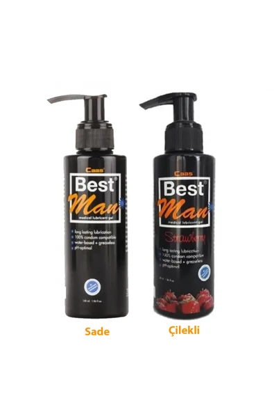Best Man 150 ml+150 ml Büyük Boy Sade ve Çilekli  Jel 2'li Set ürün görseli 1