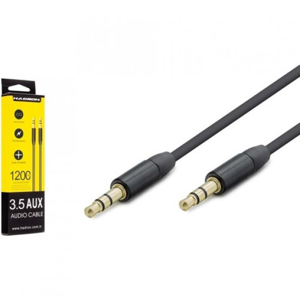 Hadron HDX1039S(4308S) Aux Kablo 1.2mt Siyah ürün görseli 1