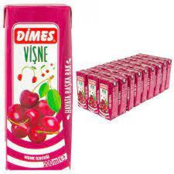 Dimes Meyve Nektarı Vişne 200 ml 27 Adet ürün görseli 1