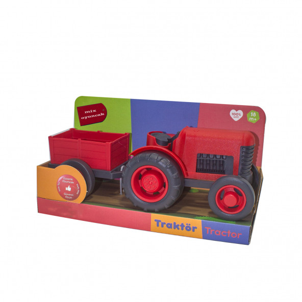 Oyuncak Traktör İlk Traktörüm Römorklu 33 Cm - Resim 2