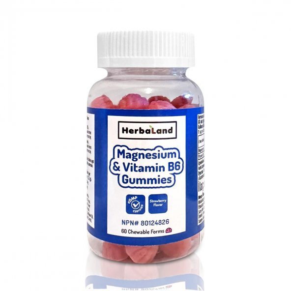 Herbaland Gummies Magnezyum ve Vitamin B6 60 Çiğnenebilir Form ürün görseli 1