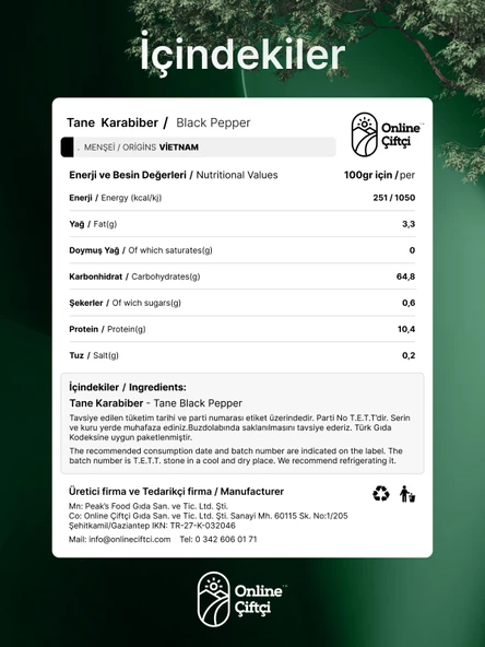 Online Çiftçi Karabiber Tane 50Gr - Resim 4