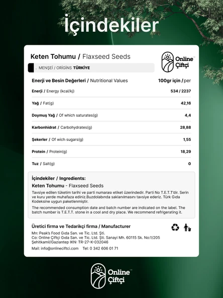 Online Çiftçi Keten Tohumu 100Gr - Resim 4