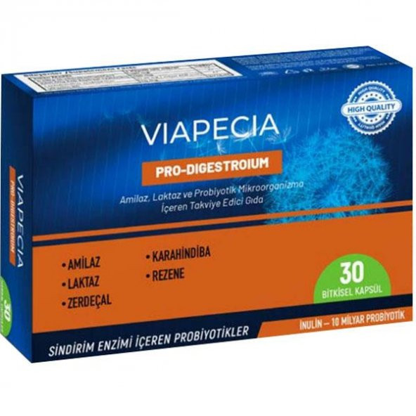 Viapecia Pro-Digestroium Takviye Edici Gıda 30 Bitkisel Kapsül ürün görseli 1