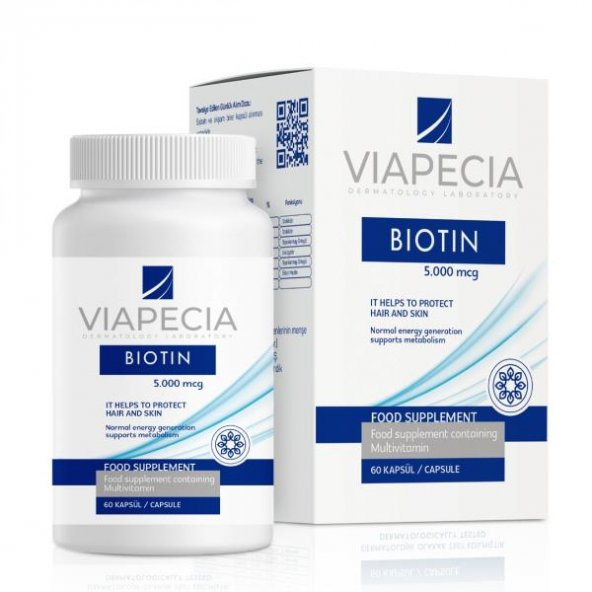 Viapecia Biotin 5000mcg Tablet 60 Kapsül ürün görseli 1