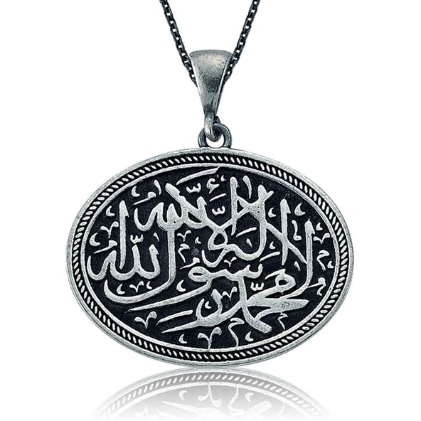Gümüş Kelime-i Tevhid Bayan Kolye SL1588 ürün görseli 1