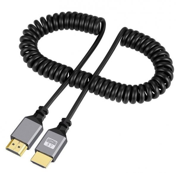 Hdmi Spiral Yaylı Uzayabilen FullHd 4k 60Hz Uhd Kablo (0.5-2 Metre) ürün görseli 1
